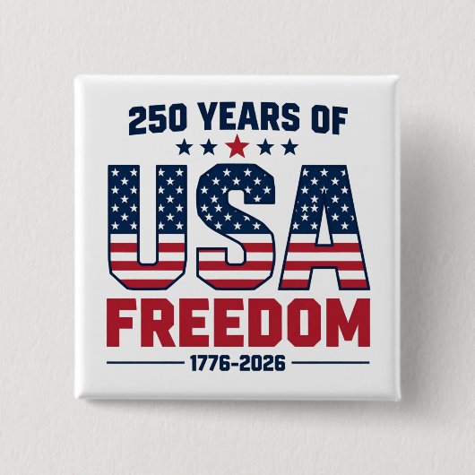 250年のアメリカの自由 1776-2026 愛国者 缶バッジ (正面)