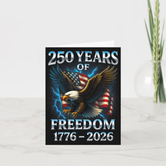 250年のドム 1776 2026 Bald Eagle 250歳の誕生日 カード (正面)