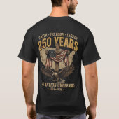250年の信仰 自由 遺産 イーグル アメリカ 両面プリント Tシャツ (裏面)