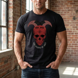 250年の強さ 愛国レッドスカルTシャツ Tシャツ