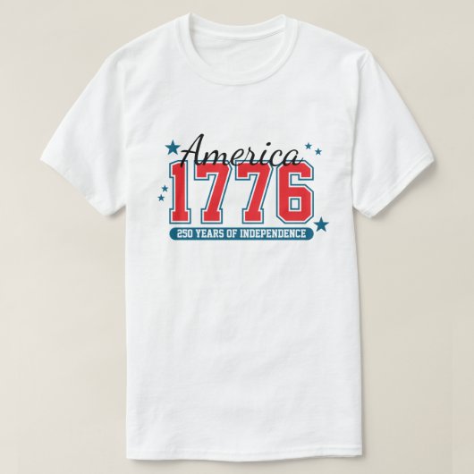 250年の独立記念日 7月4日 Anniversary  Tシャツ (デザイン正面)