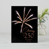 250年の祭典 花火のセステルセンテニアルよろしく! 箔招待状 (立ち正面)