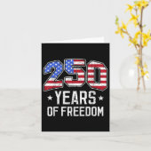 250年の自由の250th誕生日アメリカ国旗D カード (黄色い花)