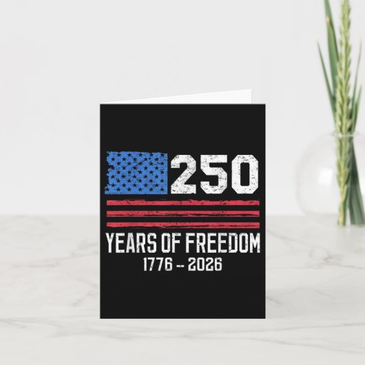 250年の自由の250th誕生日アメリカ国旗D カード (正面)