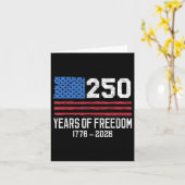 250年の自由の250th誕生日アメリカ国旗D カード (黄色い花)