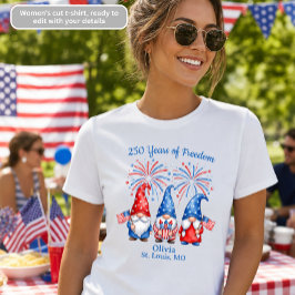 250年の自由愛国主義のノーム 女性用 Tシャツ