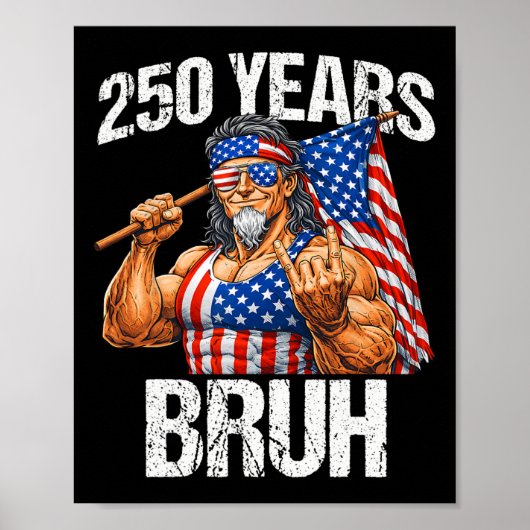 250年ぶり Uncle Sam ロックサイン 250周年記念 ポスター (正面)
