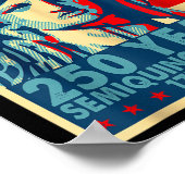 250年アメリカ創立7月4日Independ ポスター (角)