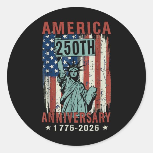250年アメリカ創立7月4日Independ ラウンドシール (正面)