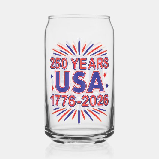 250年アメリカ合衆国 | 1776–2026 アメリカ独立250周年記念 ガラス缶 (正面)