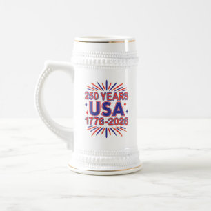 250年アメリカ合衆国 1776–2026 アメリカ独立250周年 ビールジョッキ