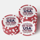 250年アメリカ合衆国 | 1776–2026 アメリカ独立250周年 ポーカーチップ (積み重ね)