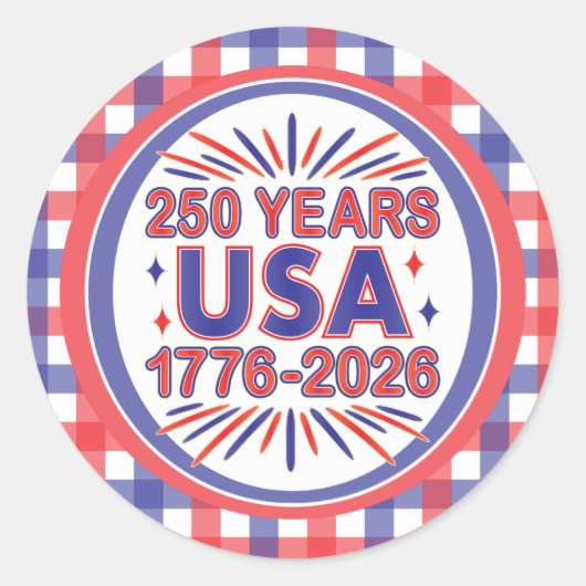 250年アメリカ合衆国 | 1776–2026 アメリカ独立250周年 ラウンドシール (正面)