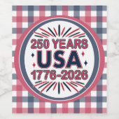 250年アメリカ合衆国 | 1776–2026 アメリカ独立250周年 ワインラベル (シングルラベル)
