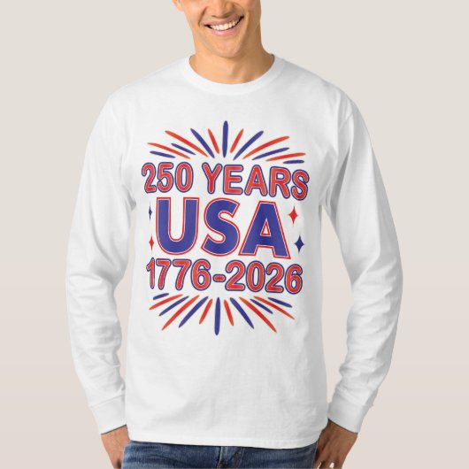 250年アメリカ合衆国 | 1776–2026 セミクワインセンテニアル Tシャツ (正面)