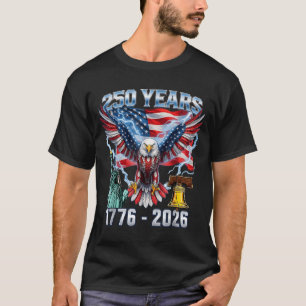250年アメリカ建国記念 アメリカ国旗 4日 Tシャツ