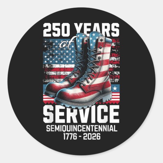 250年アメリカ記念日250th独立D ラウンドシール (正面)