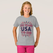 250年アメリカ | 1776–2026 アメリカ独立250周年 Tシャツ (正面フル)
