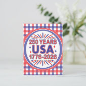 250年アメリカ | 1776–2026 セミクワインセンテニアル ポストカード (スタンド正面)