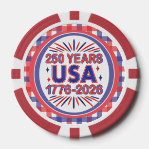 250年アメリカ 1776–2026 セミクワインセンテニアル ポーカーチップ