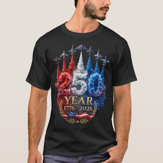 250年アメリカ 250周年 アメリカ愛国者 7月4日 Tシャツ (正面)