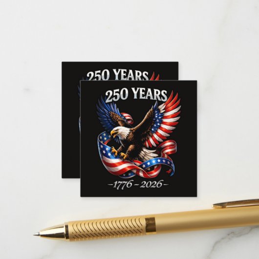 250年記念イーグルアメリカ国旗 エンクロージャーカード (正面/裏面インサイチュ)