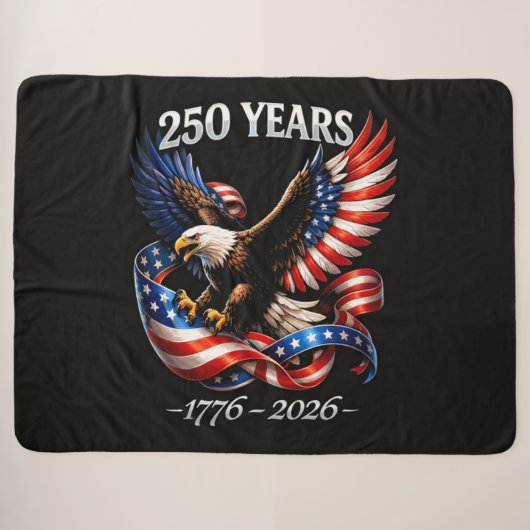 250年記念イーグルアメリカ国旗 シェルパブランケット (正面(横))