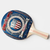 250年間の自由 アメリカの象徴 赤 青 白 卓球ラケット (横)