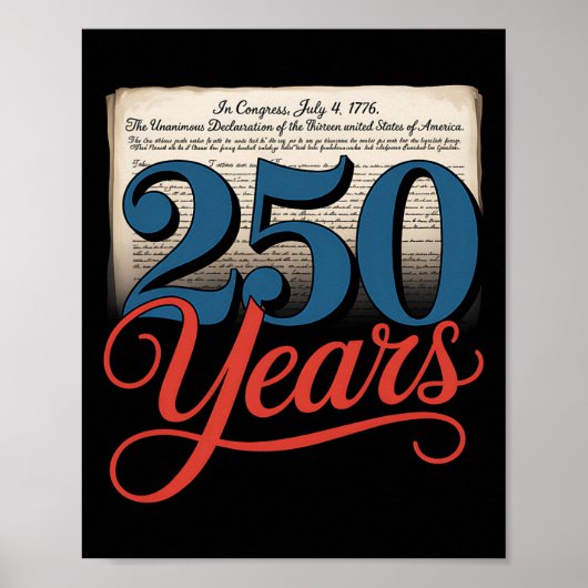 250年1776独立宣言Usa Gif ポスター (正面)