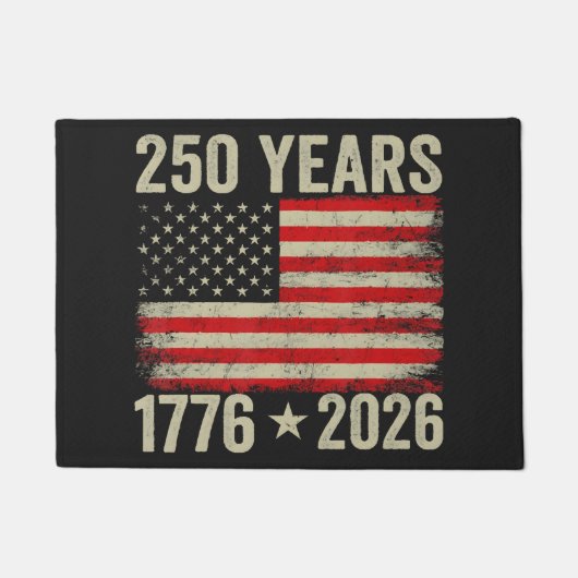 250年 アメリカ国旗 1776-2026 ドアマット (正面)