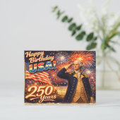 250年 アメリカ独立記念日 ジョージ・ワシントン ポストカード (スタンド正面)