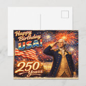 250年 アメリカ独立記念日 ジョージ・ワシントン ポストカード (正面/裏面)