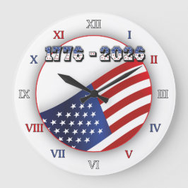 250年 アメリカ自由 1776-2026 愛国 ラージ壁時計