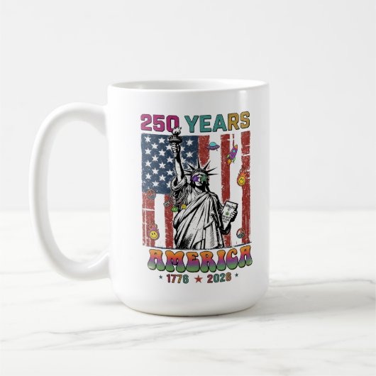250年 アメリカ 独立記念日 2026 愛国 セミクイ コーヒーマグカップ (左)