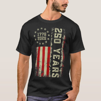 250年 アメリカ 1776 2026 アメリカ国旗 250周年 Tシャツ