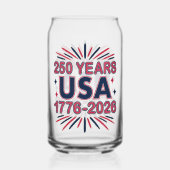 250年 アメリカ | 1776–2026 半クインセンテニアル ガラス缶 (裏面)