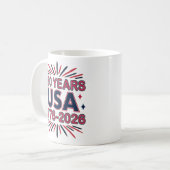 250年 アメリカ | 1776–2026 半クインセンテニアル コーヒーマグカップ (正面左)