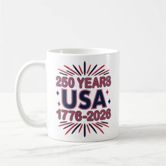 250年 アメリカ | 1776–2026 半クインセンテニアル コーヒーマグカップ (左)