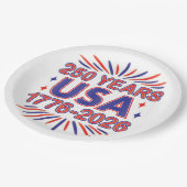 250年 アメリカ | 1776–2026 半クインセンテニアル ペーパープレート (アングル)