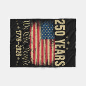 250年 1776 2026 アメリカ国旗 誕生日 アメリカ合衆国 フリースブランケット (正面(横))