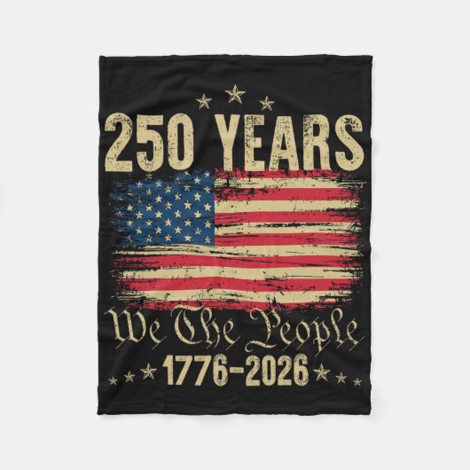 250年 1776 2026 アメリカ国旗 誕生日 アメリカ合衆国 フリースブランケット (正面)