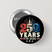 250年 1776 2026 アメリカ 250周年 ヴィンテージ 7月4日 缶バッジ (正面&裏面)