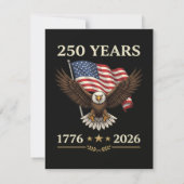 250年 1776 2026 イーグル アメリカ国旗 招待状 (裏面)