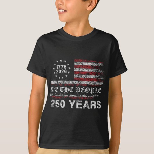 250年 1776-2026 二百五十周年記念フラグ Tシャツ (正面)
