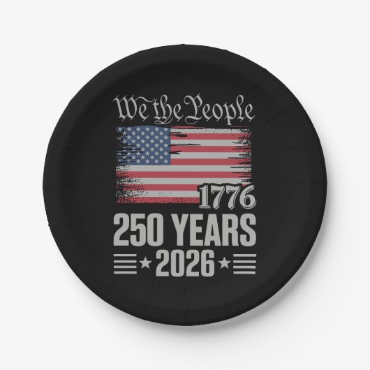 250年 1776 2026 建国250周年 独立記念日 ペーパープレート (正面)