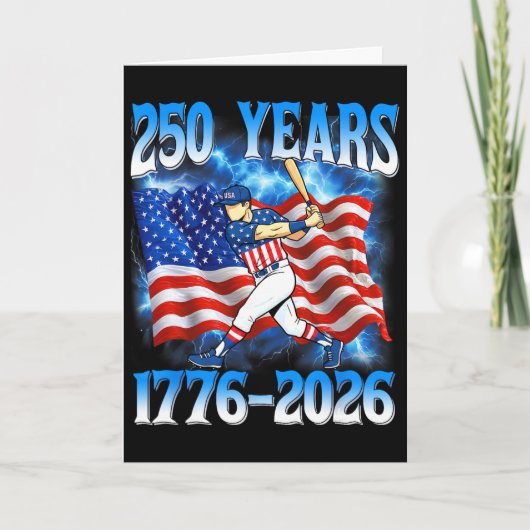250年 1776 2026 250周年 アメリカ国旗 7月4日 カード (正面)