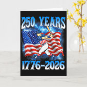 250年 1776 2026 250周年 アメリカ国旗 7月4日 カード (黄色い花)