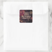 250誕生日アメリカと花火 スクエアシール (バッグ)