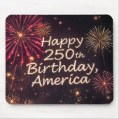 250誕生日アメリカと花火 マウスパッド (正面)