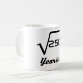 2500 50歳の二乗根 コーヒーマグカップ (正面左)